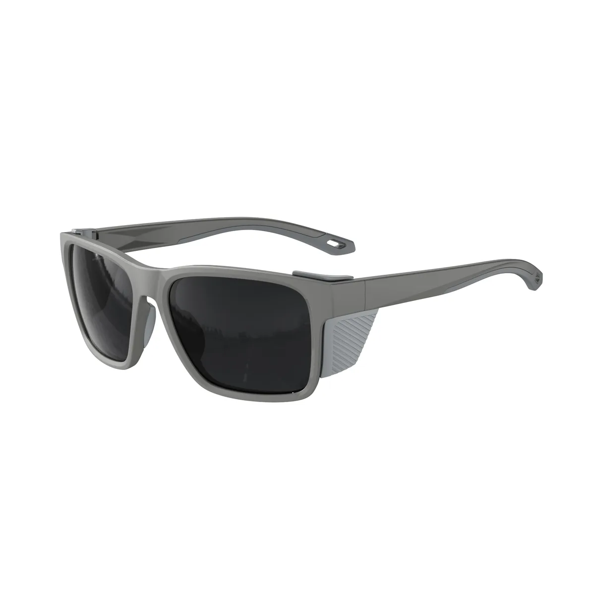 WORLUX KM-Y362F side-shield fishing sunglasses, pearl light grey grey — lens detail