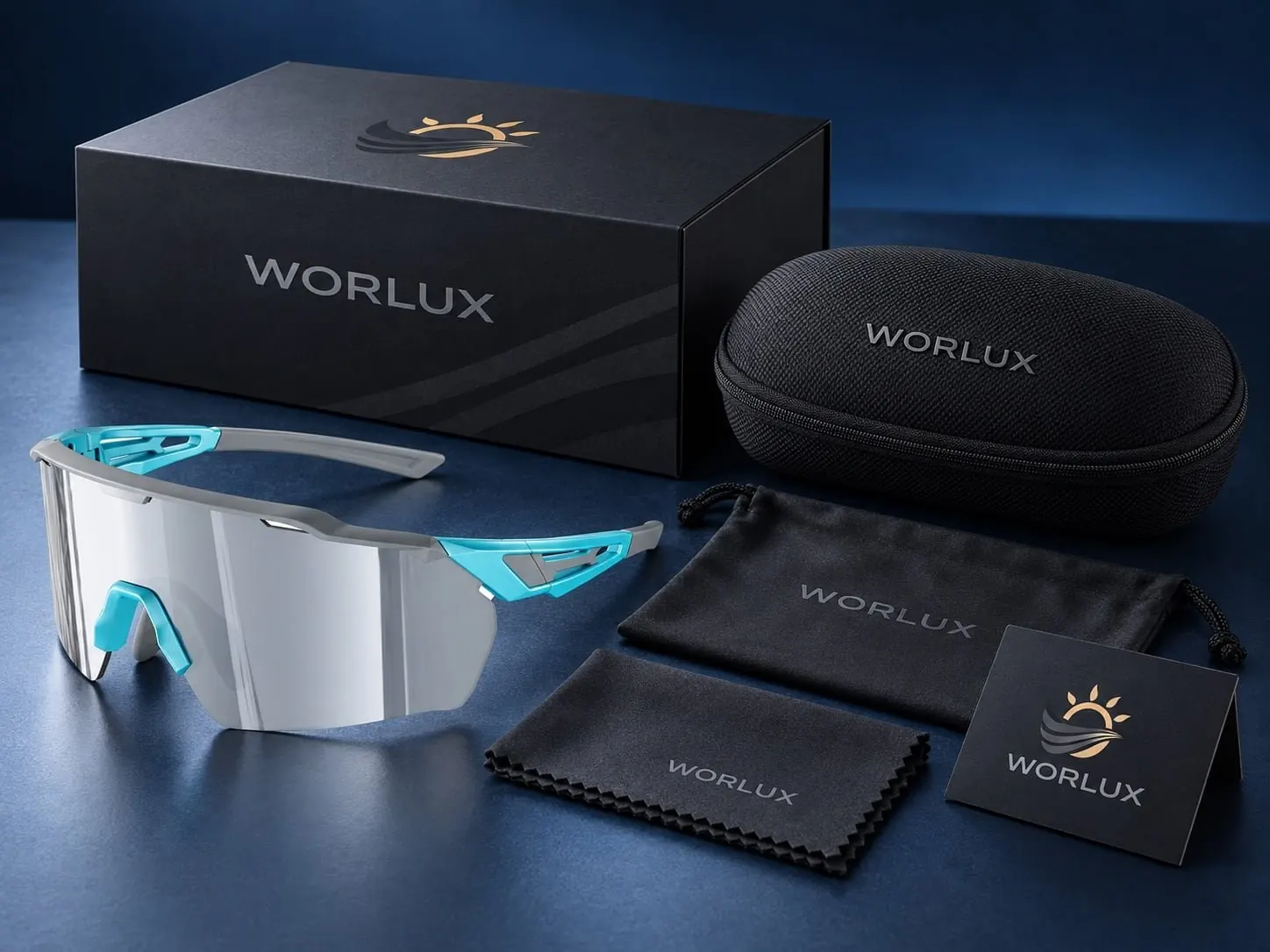 WORLUX custom sports eyewear packaging set